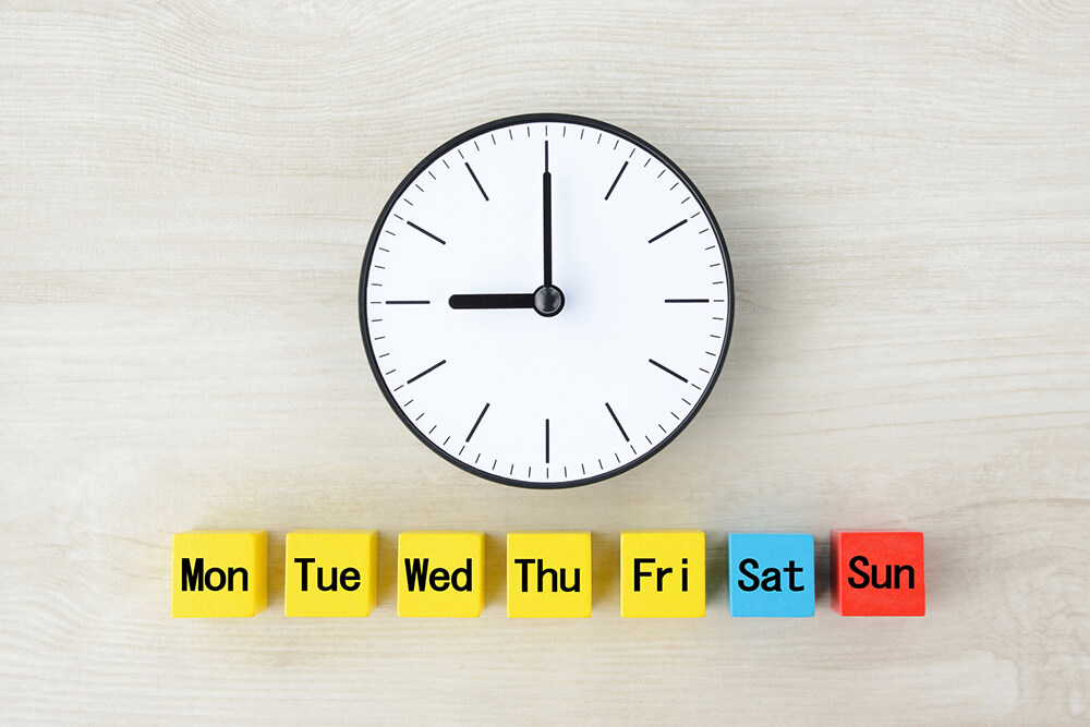 時計と曜日